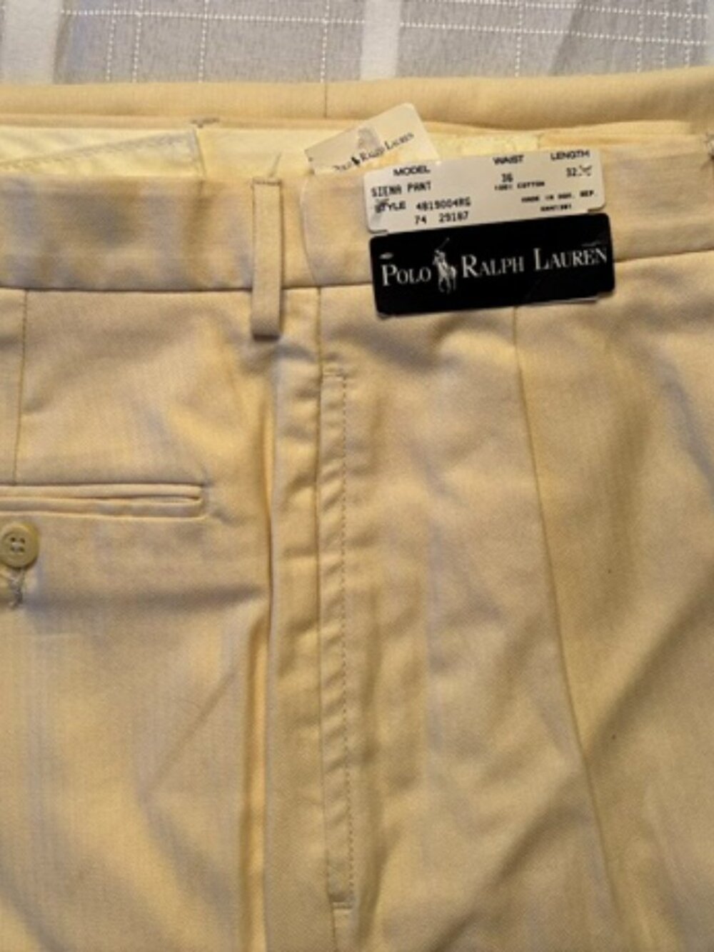Vintage Polo Ralph Lauren Siena Pants Size 36 x 32 Pleated NWT